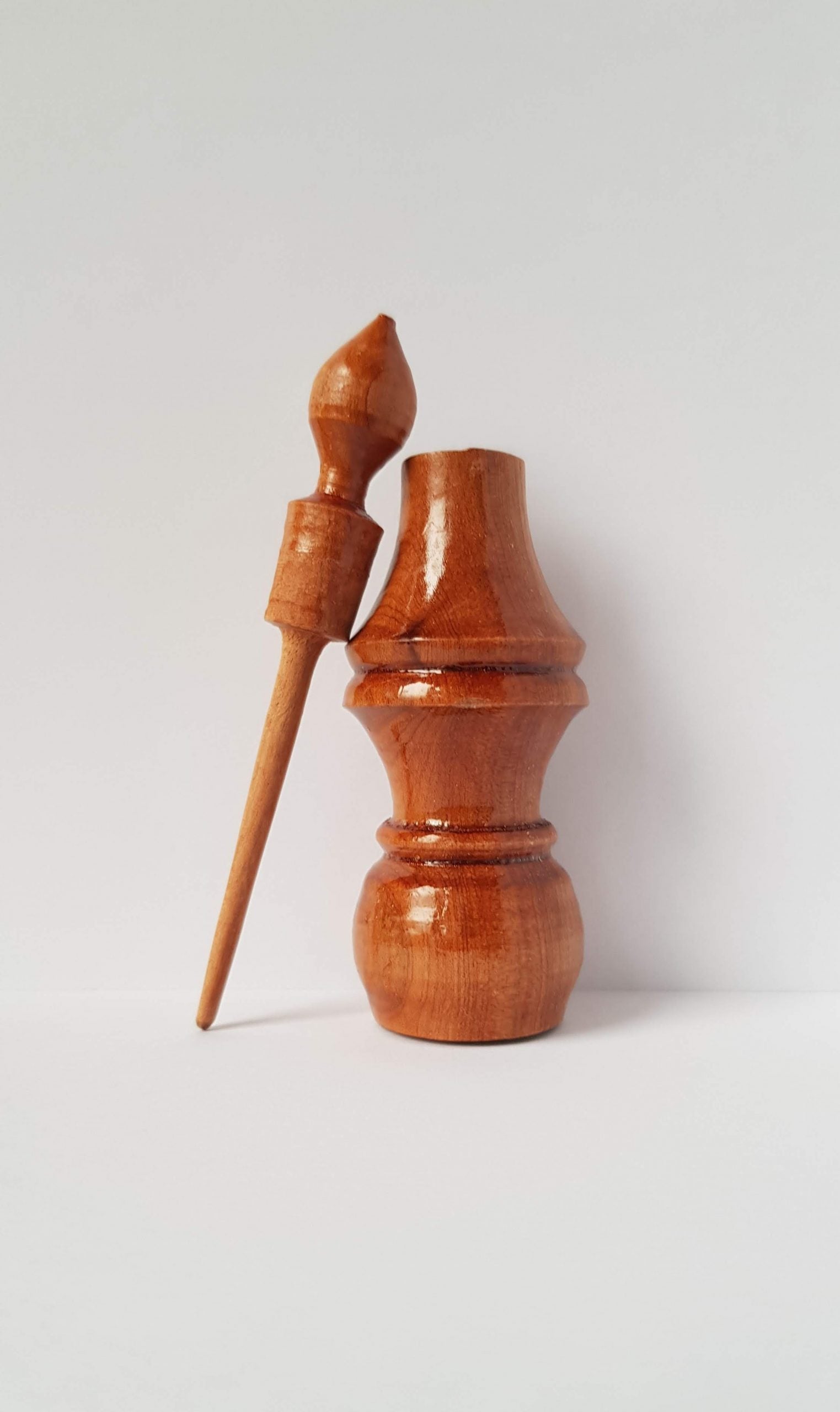 Wooden Makhala (kohl holder with applicator)