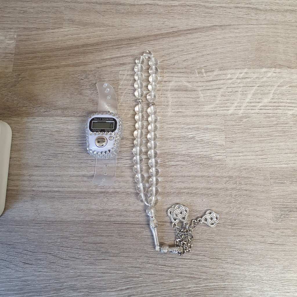 White islamic tasbeeh misbaha prayer beads